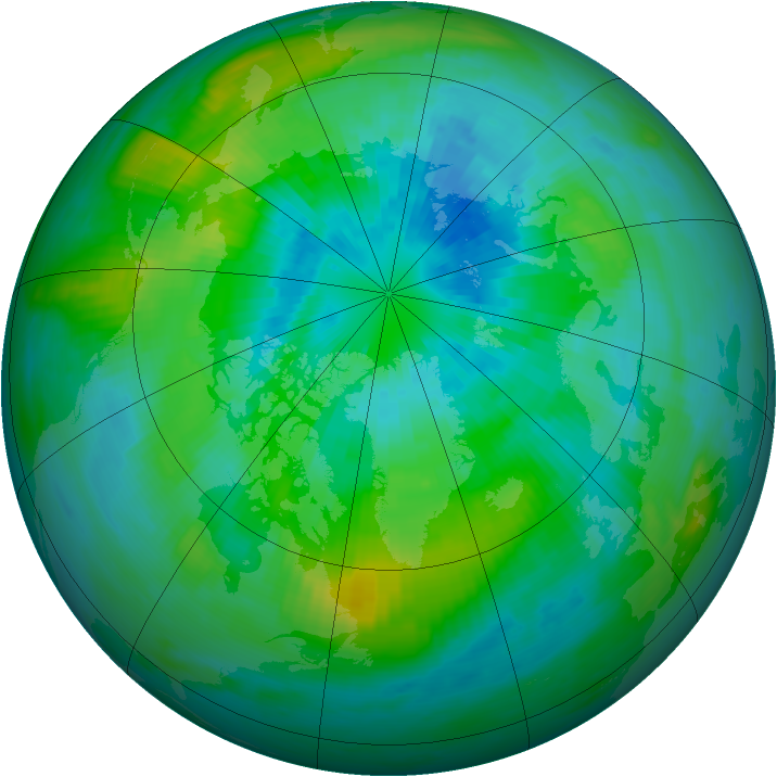 Arctic ozone map for 24 September 1979